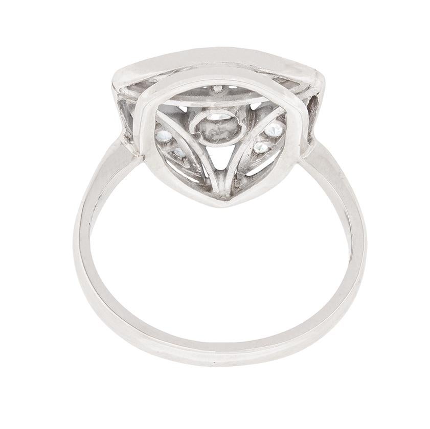 Women's or Men's Art Deco Diamond Triangular Ring, circa 1920s
