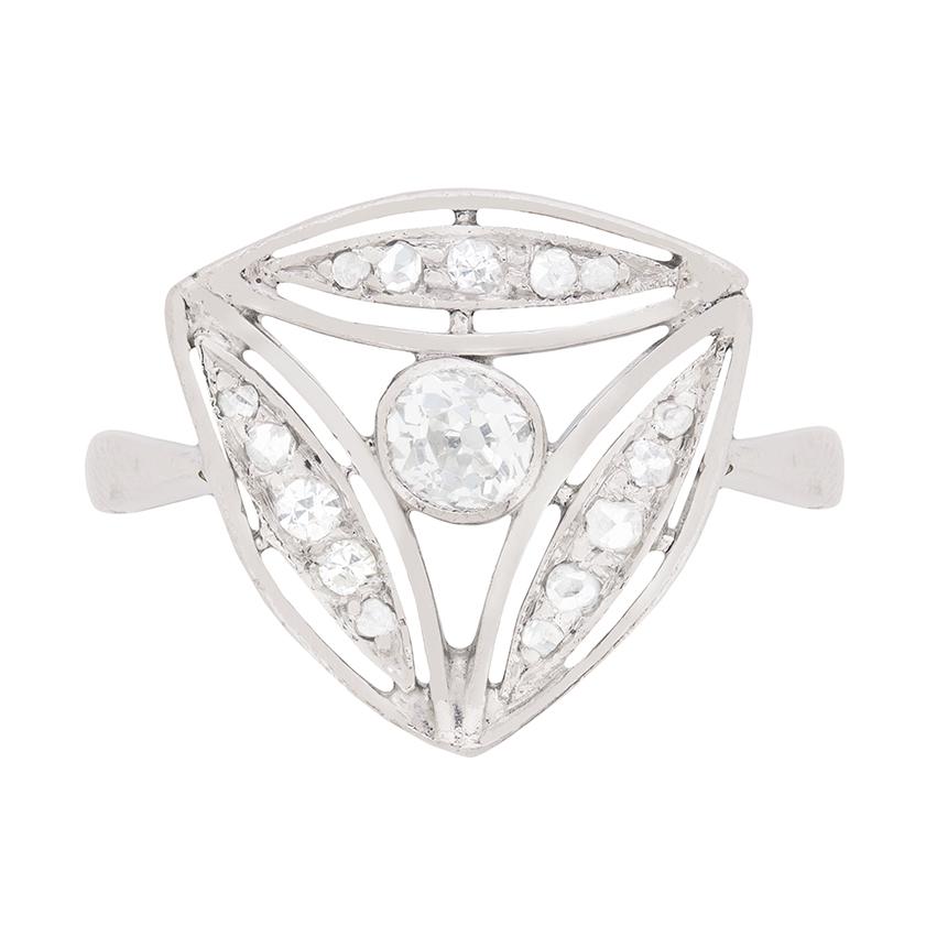 Art Deco Diamond Triangular Ring, circa 1920s