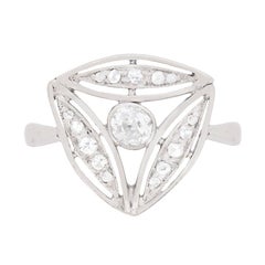 Art Deco Diamond Triangular Ring, circa 1920s