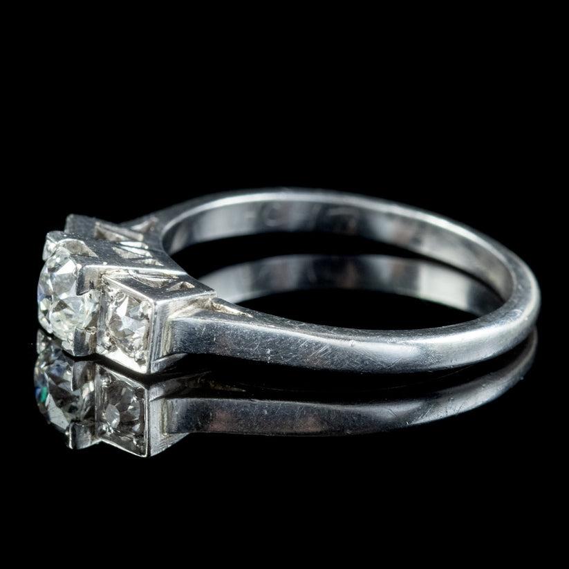 Art Deco Diamond Trilogy Ring in 0.75ct of Diamond, circa 1920 In Good Condition For Sale In Kendal, GB