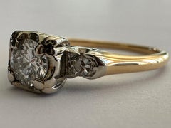 Art Deco Diamond Two-Tone Engagement Ring