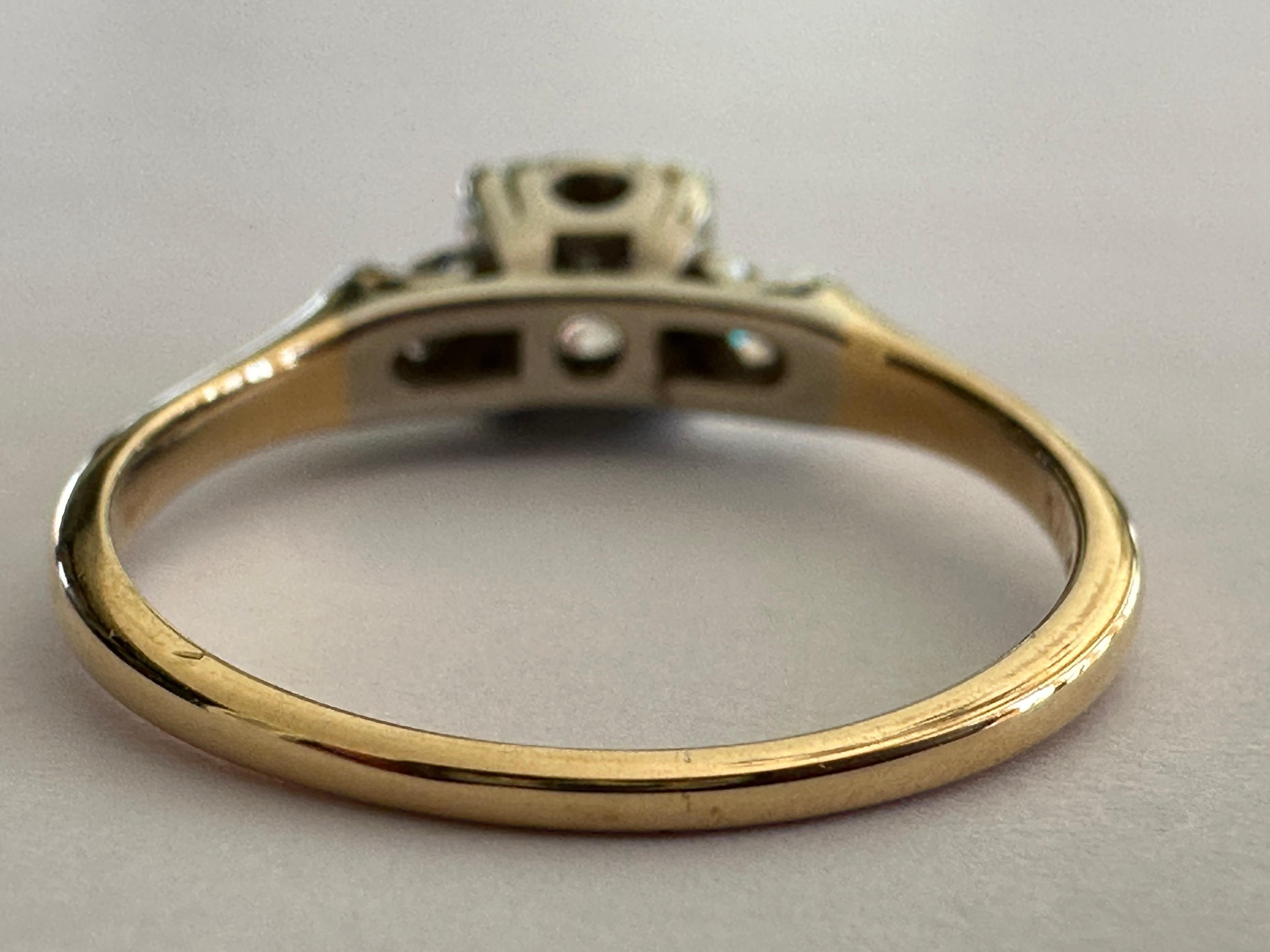 Art Deco Diamond Two-Tone Engagement Ring  In Good Condition For Sale In Denver, CO