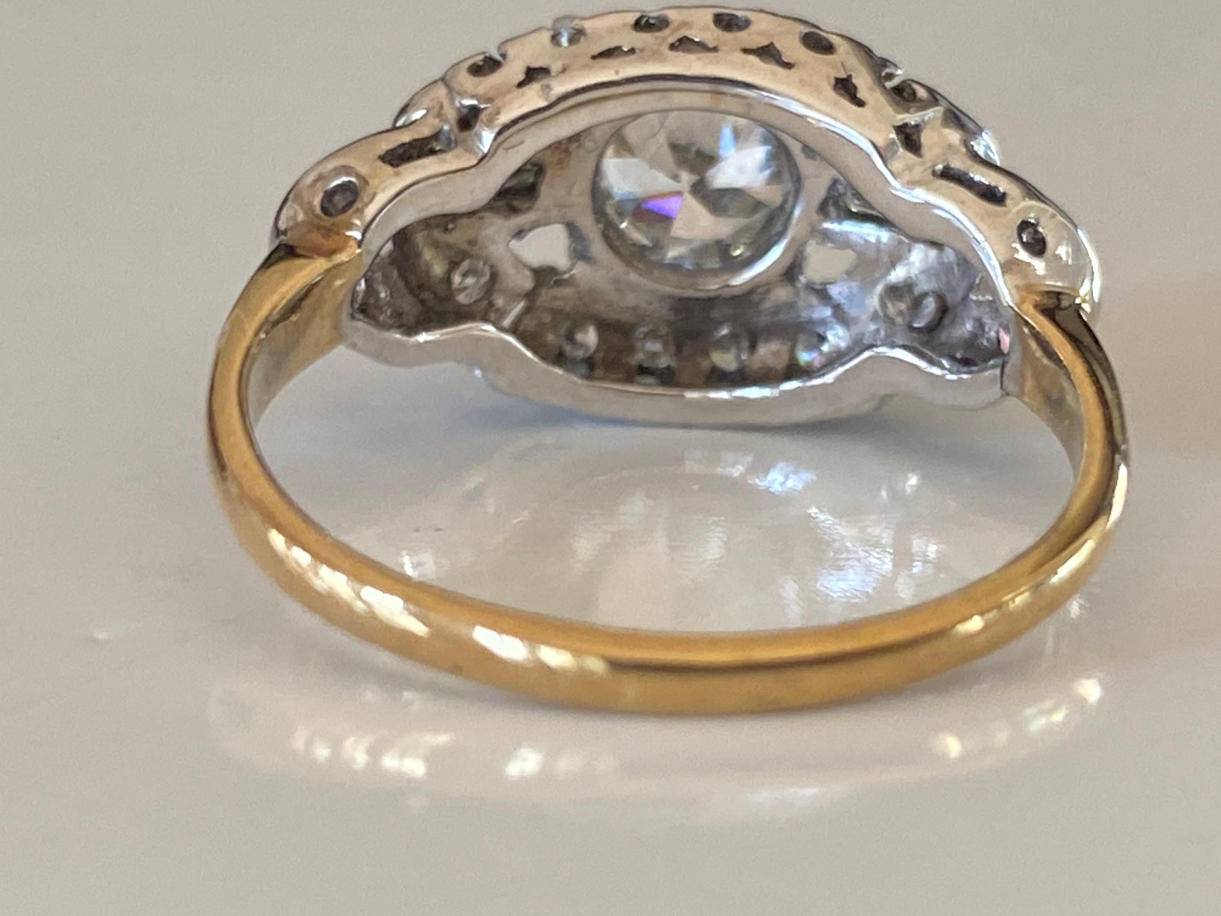 Women's Art Deco Diamond Two-Tone Ring  For Sale