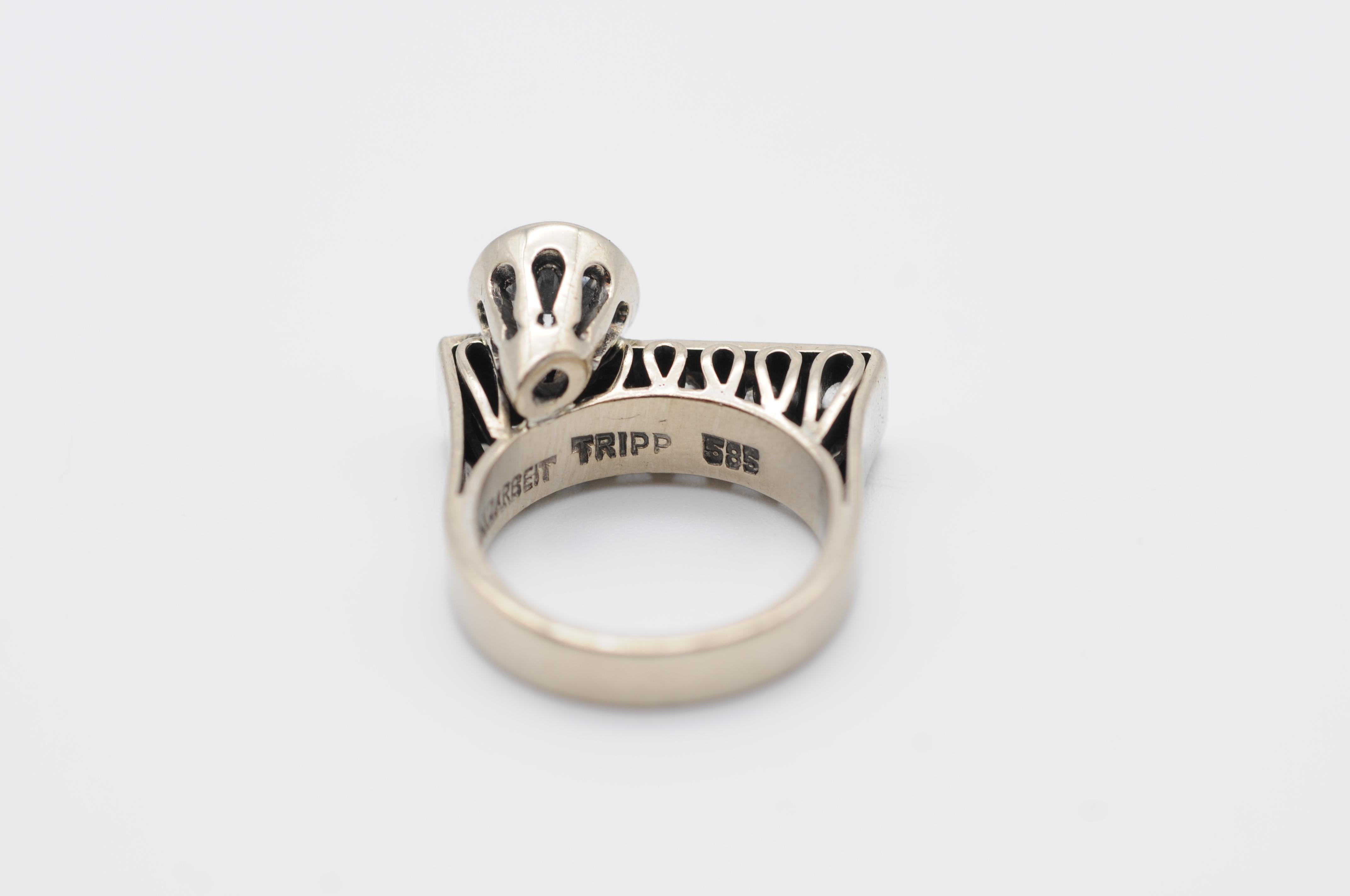 Art Deco Diamond VVS2 River 1.15 Carat Brilliant Ring  For Sale 6