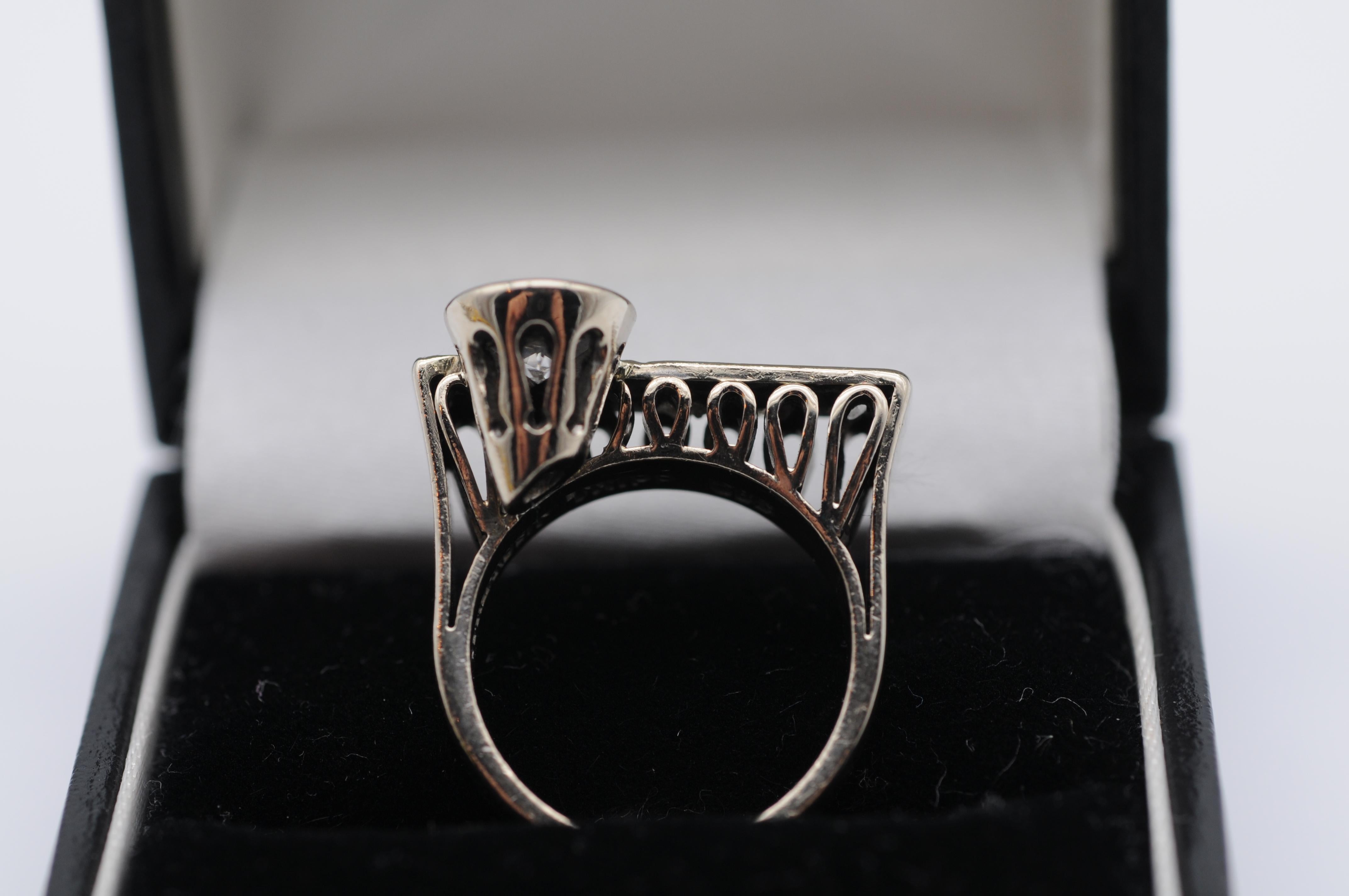 Art Deco Diamant VVS2 Fluss 1,15 Karat Brillant Ring  im Angebot 1