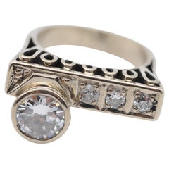 Anello Art Deco con diamante VVS2 River 1,15 carati Brilliante