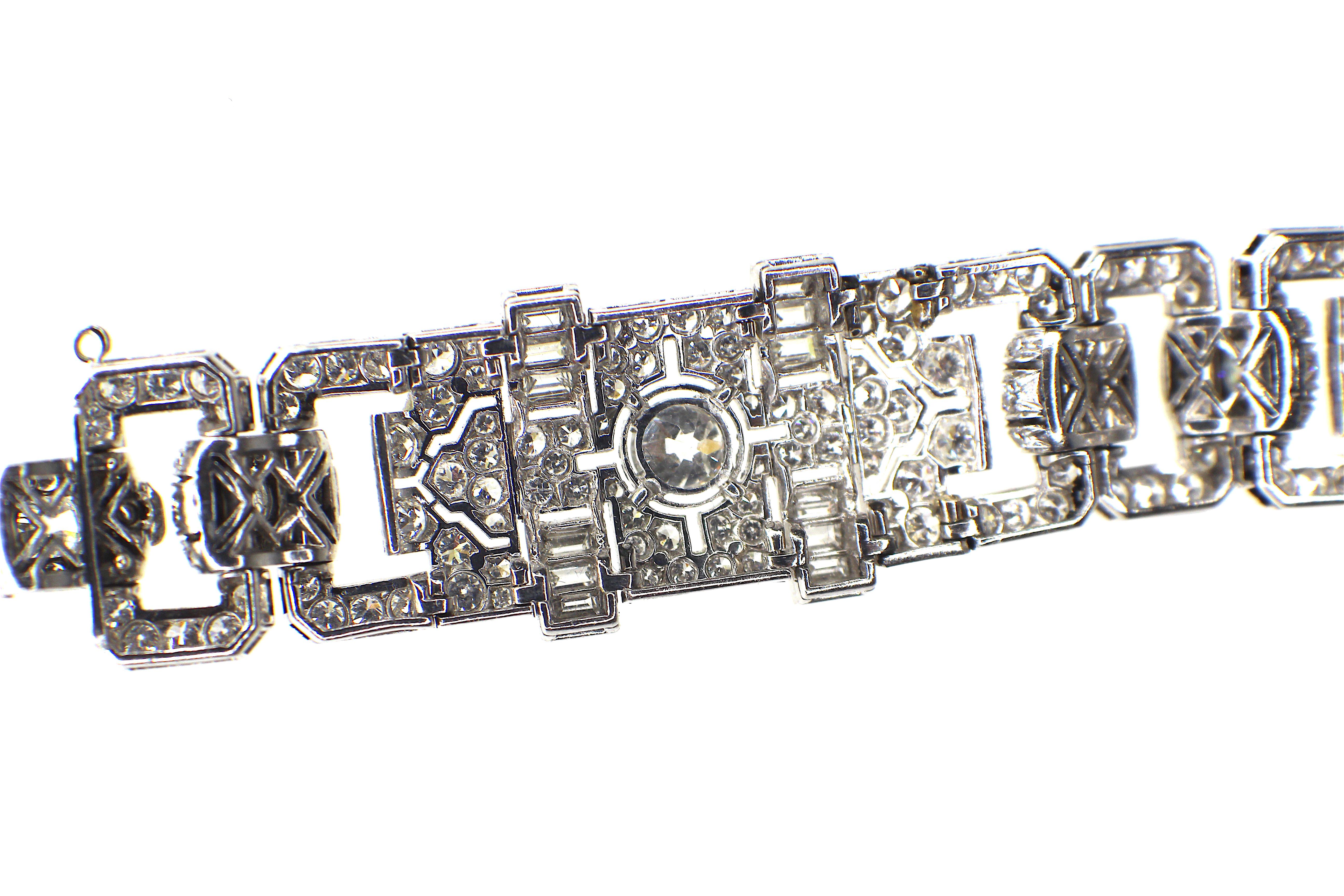 Art Deco Diamond Watch-Bracelet, Diamonds est. 25ct.,  signed Birks. 1930´s 