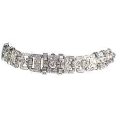 Vintage Art Deco Diamond Watch-Bracelet, Signed Birks