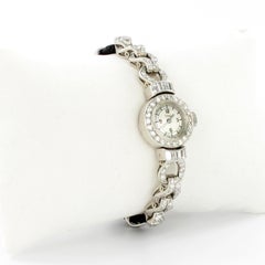 Art Deco Diamond Watch by Gübelin in Platinum 950 and White Gold 750