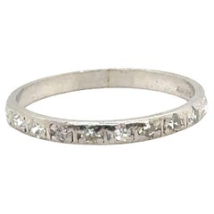 Art Deco Diamant-Hochzeitsring .25 Karat Einzelschliff Echter 1920er Jahre Platinring