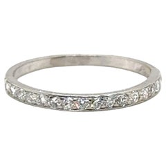 Art Deco Diamond Wedding Band .35ct Old Cuts Genuine 1920s Platinum Ring