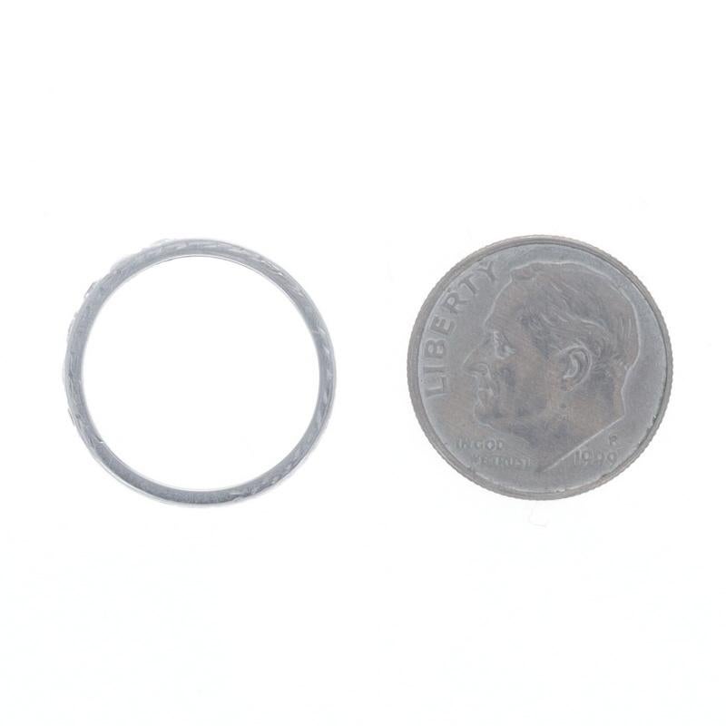 Alliance Art Déco Diamant 950 Platine .24ctw Floral Ring Sz 5 en vente 1