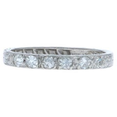 Alliance Art Déco Diamant 950 Platine .24ctw Floral Ring Sz 5