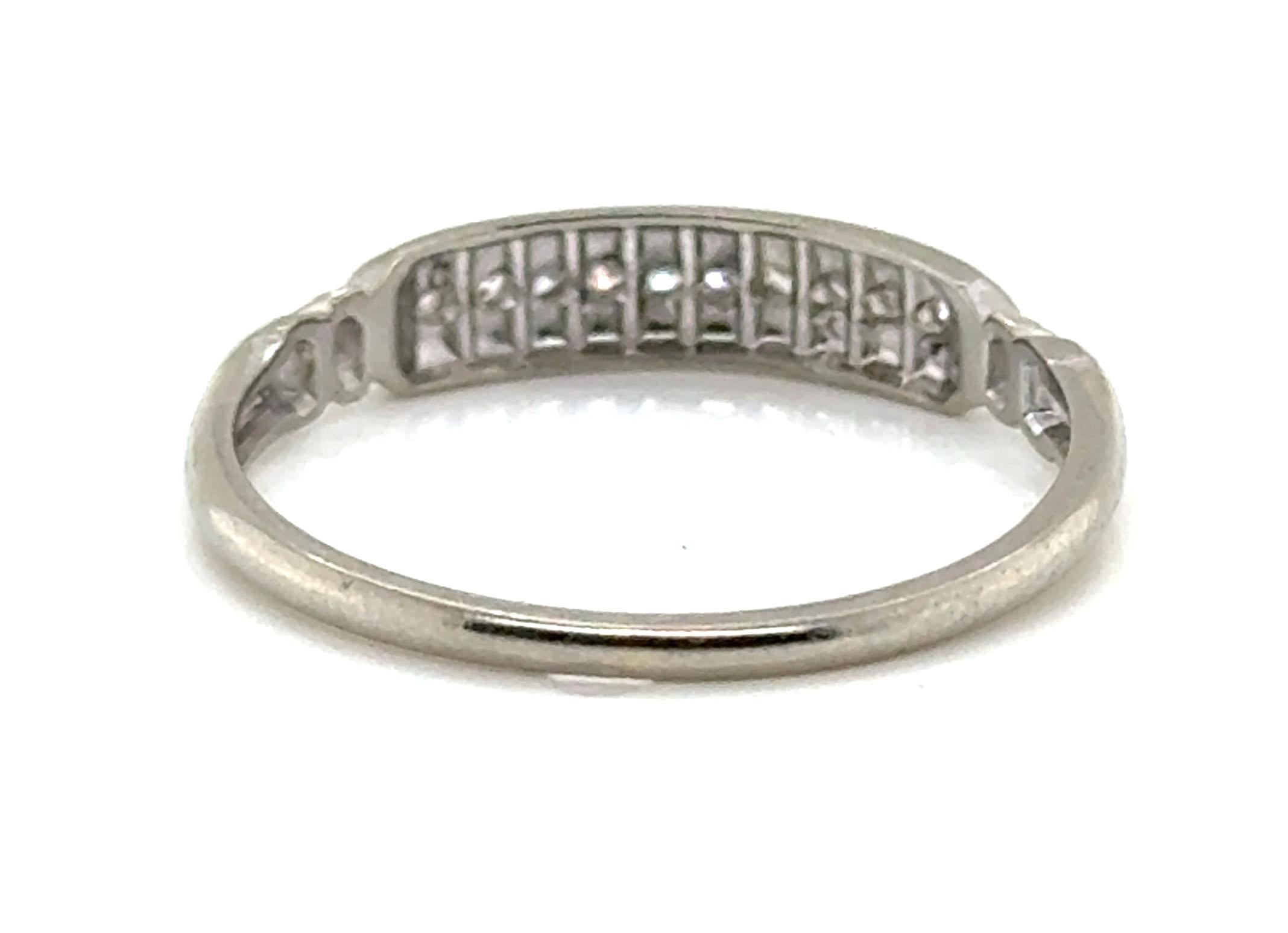 Women's Art Deco Diamond Wedding Band Anniversary Ring Mined .15ct Original 1920's 18K