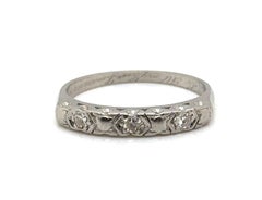 Vintage Art Deco Diamond Wedding Band Genuine 1930s-1940s Platinum Ring