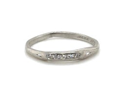 Anello Art Deco Diamond Wedding Band Mined .10ct originale del 1930 in platino