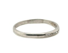 Art Deco Diamond Wedding Ring Anniversary Band Mined .15ct Platinum 1930's