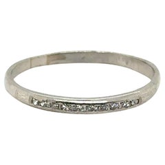 Vintage Art Deco Diamond Wedding Ring Anniversary Band Mined .15ct Platinum Original 193