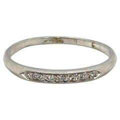 Art Deco Diamond Wedding Ring Anniversary Band Mined .15ct Platinum Original 193
