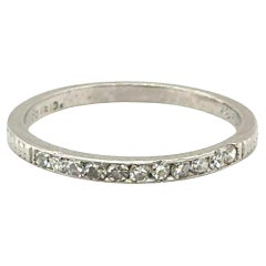 Art Deco Diamond Wedding Ring Anniversary Band Mined .25ct Platinum Original 192