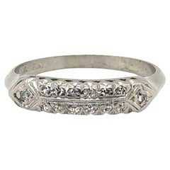 Art Deco Diamond Wedding Ring Anniversary Band Mined .25ct Platinum Original 193