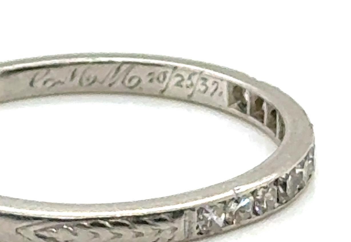 Anillo de boda de diamantes Art Déco Anillo de aniversario de platino de 0,25 ct Original 192 Art Decó en venta