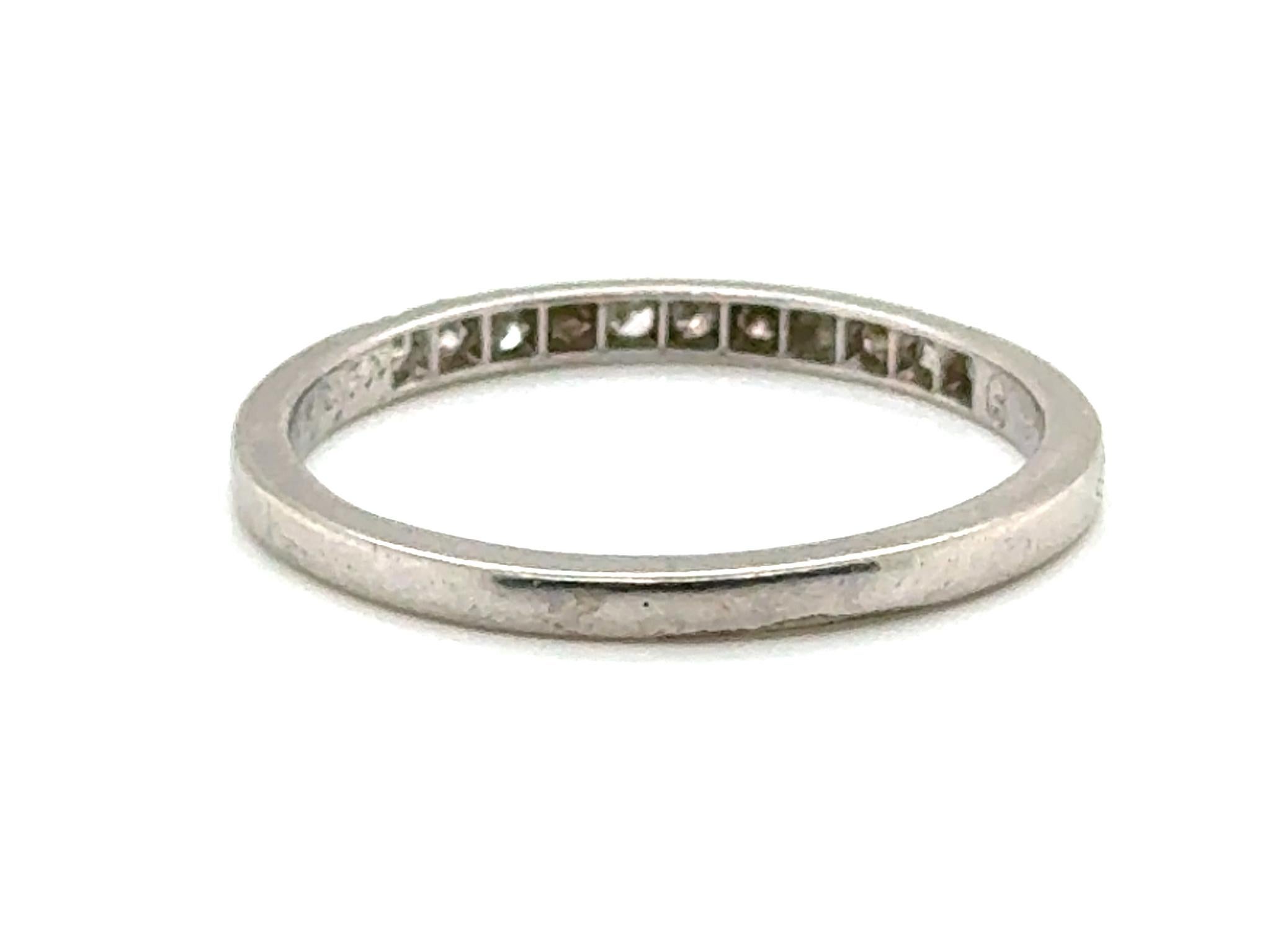 De las mujeres Anillo de boda de diamantes Art Déco Anillo de aniversario de platino de 0,25 ct Original 192 en venta
