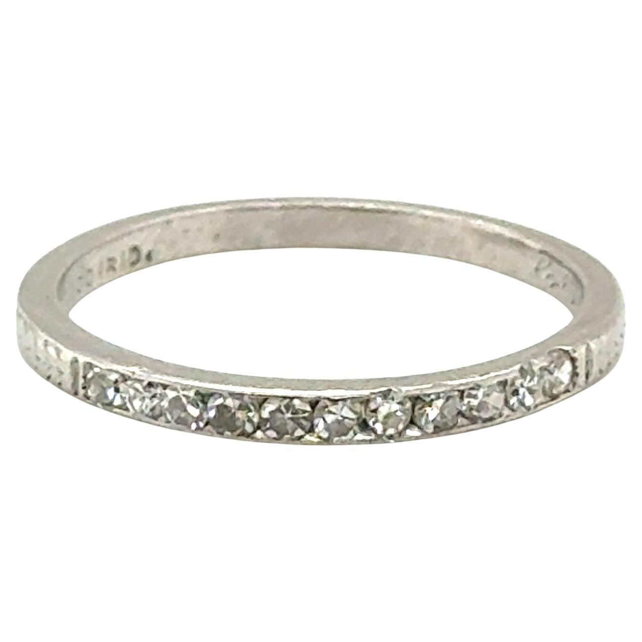 Anillo de boda de diamantes Art Déco Anillo de aniversario de platino de 0,25 ct Original 192
