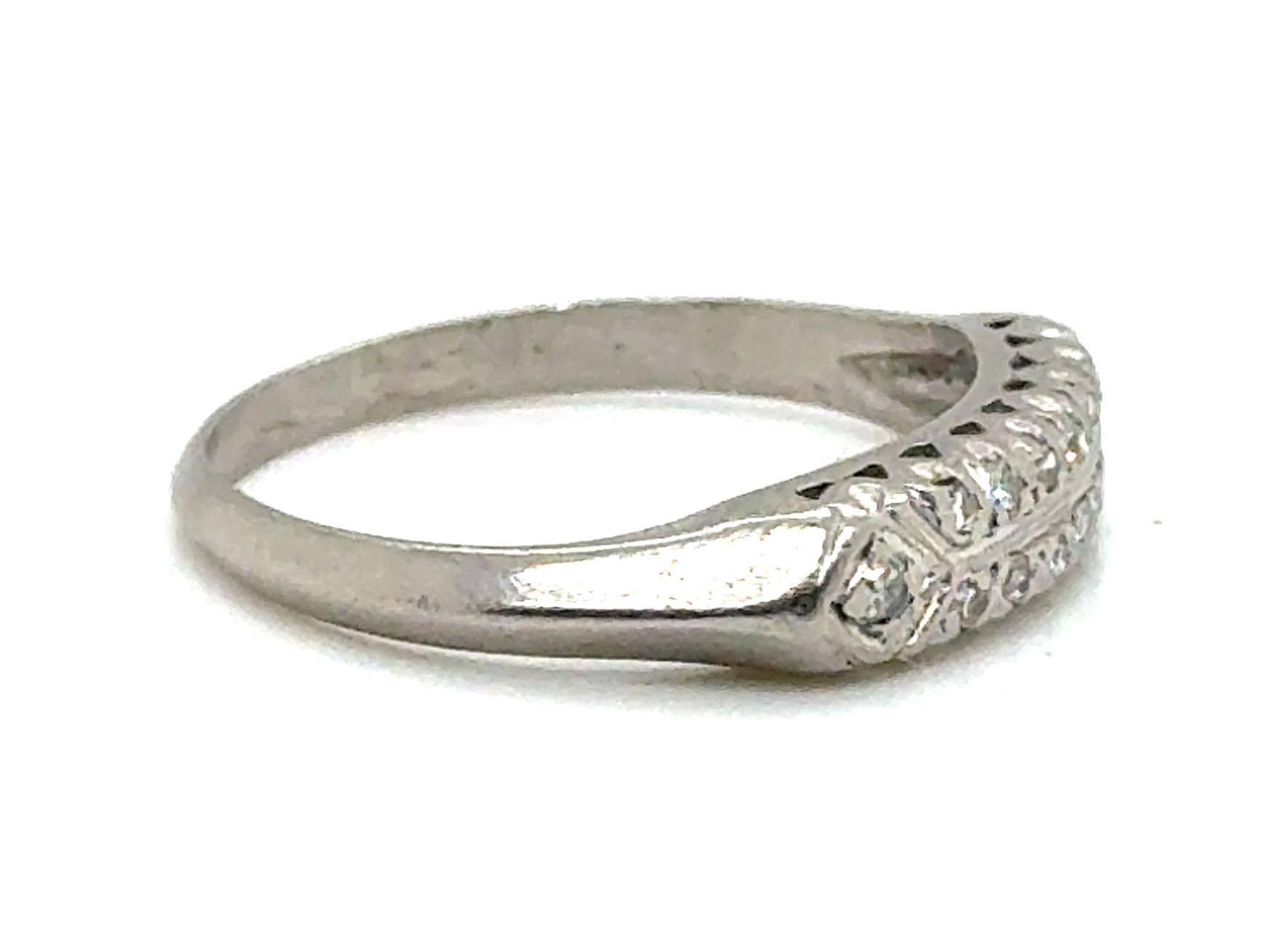Genuine Original Antique Art Deco from the 1930's Anniversary Band .25ct Diamond Platinum Wedding Ring 



Features 14 Matching High Quality D-F/VVS-VS Antique Single Cut Diamonds

90% Platinum and 10% Iridium. They Don't Make Platinum Like this
