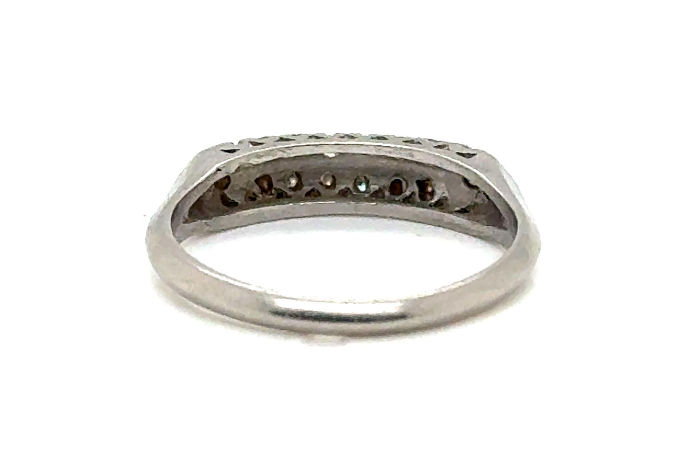Women's Art Deco Diamond Wedding Ring Anniversary Band Mined .25ct Platinum Original 193 For Sale