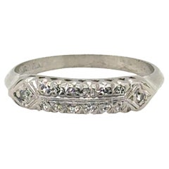 Art Deco Diamond Wedding Ring Anniversary Band Mined .25ct Platinum Original 193