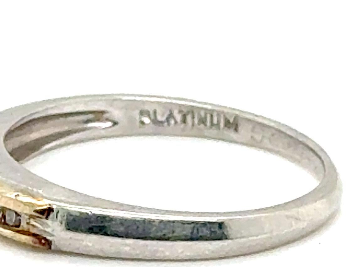 Art Deco Diamond Wedding Ring Anniversary Band Mined Platinum 1930's-1940's In Excellent Condition For Sale In Dearborn, MI