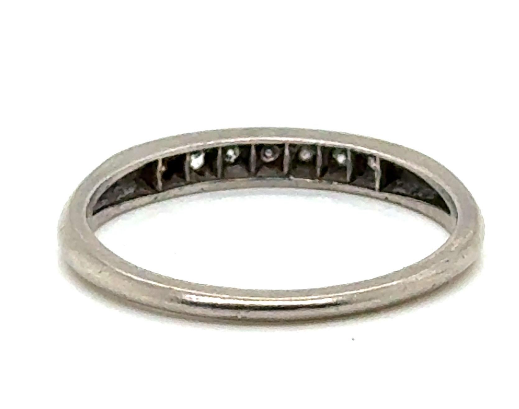 Anello nuziale con diamante Art Deco Mined .15ct Palladium Mecklenborg & Gerhardt in vendita 1