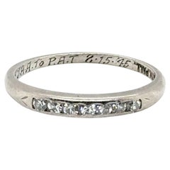 Art Deco Diamond Wedding Ring Band Mined .15ct Palladium Mecklenborg & Gerhardt