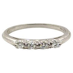 Vintage Art Deco Diamond Wedding Ring Platinum Granat Bros Original 1930s-1940s