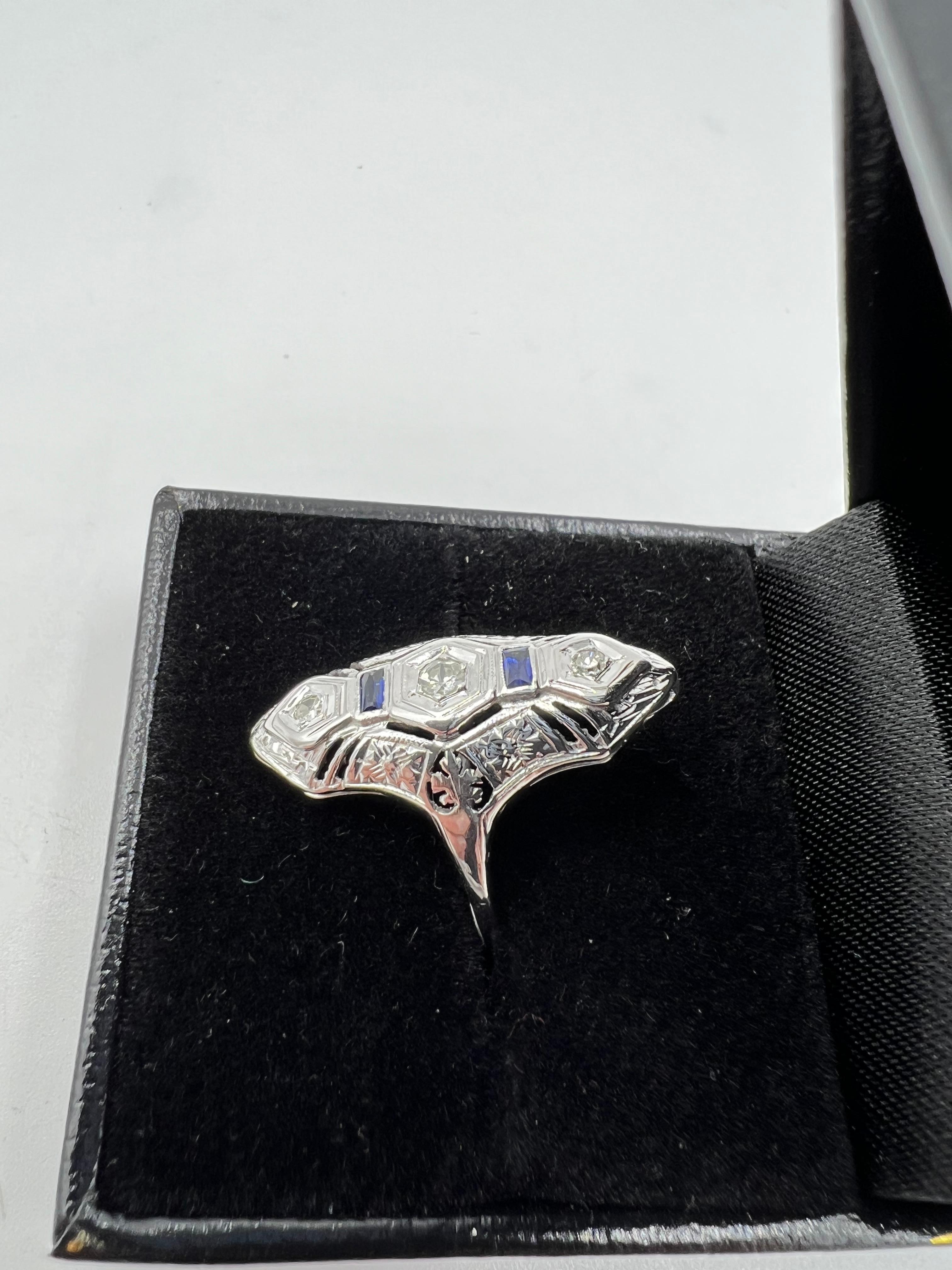 Art Deco Diamond White Gold Dinner Ring Circa 1930s For Sale 7