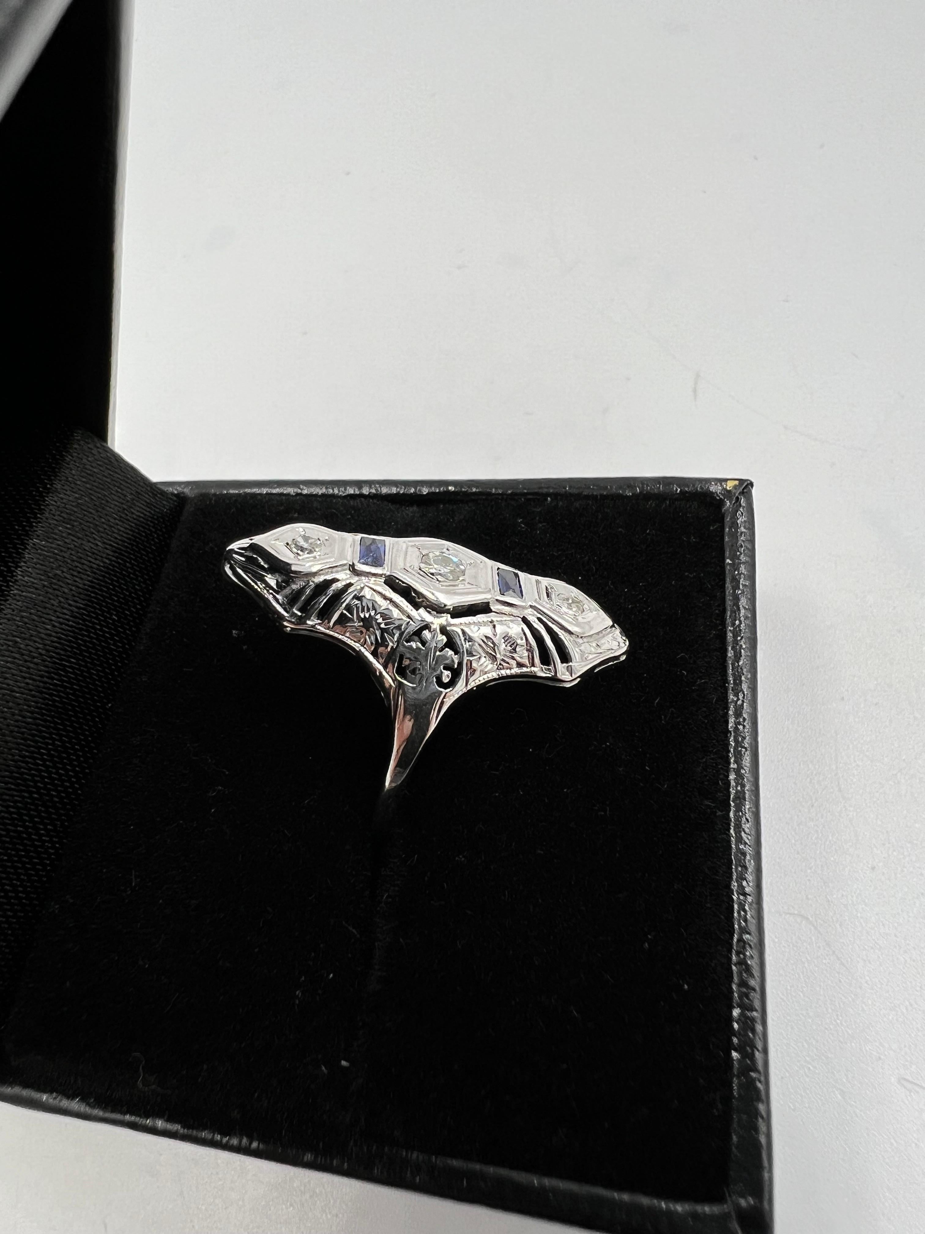 Art Deco Diamond White Gold Dinner Ring Circa 1930s For Sale 8