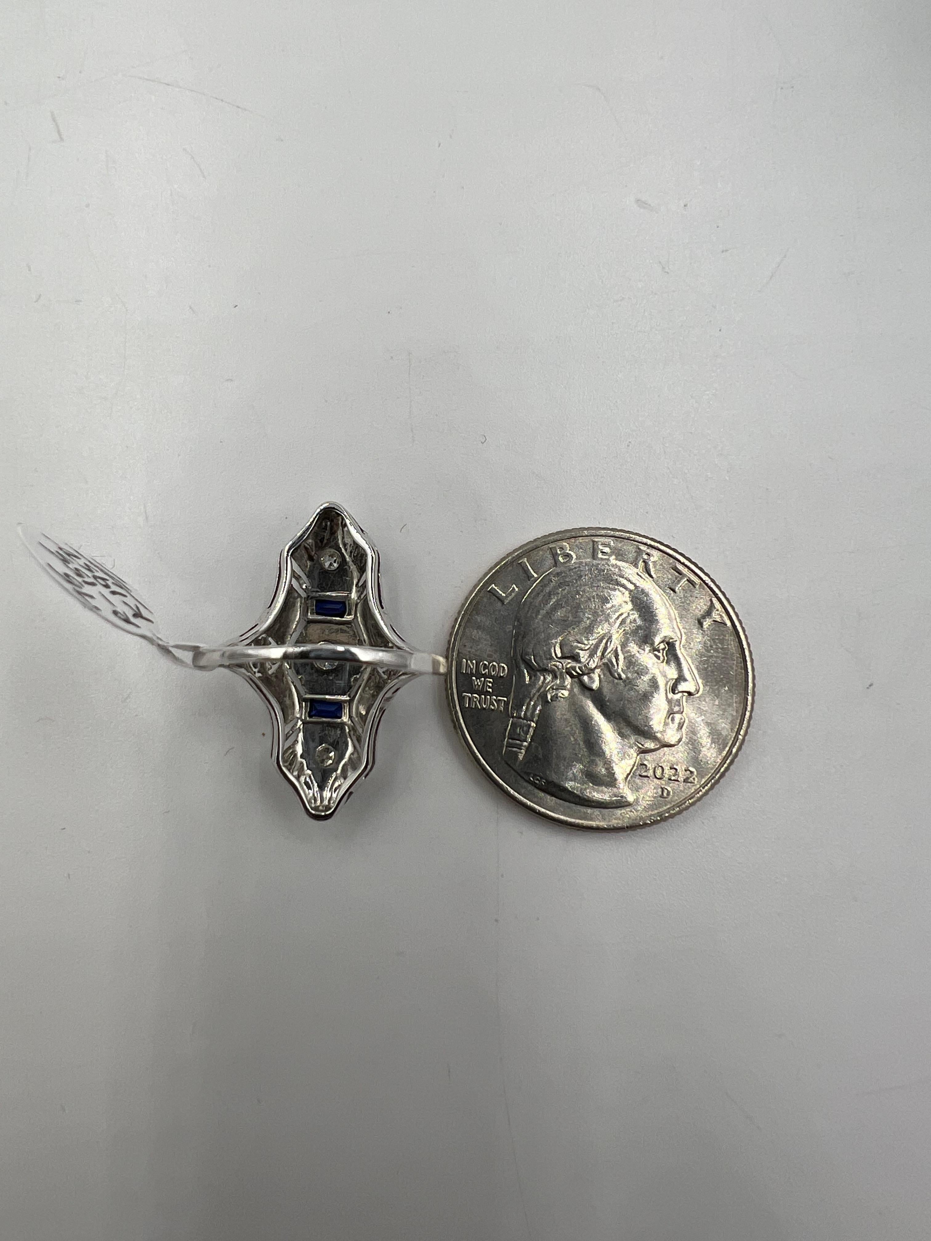 Art Deco Diamond White Gold Dinner Ring Circa 1930s For Sale 3