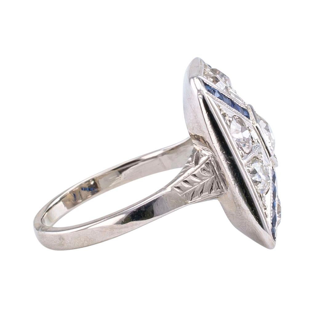 Art Deco Diamond White Gold Dinner Ring In Good Condition In Los Angeles, CA