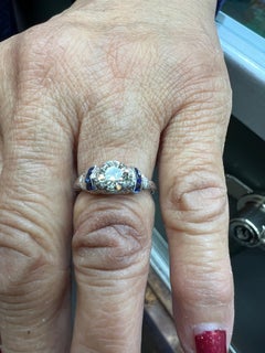 Art Deco 0.63 Carat Old European Diamond White Gold Engagement Ring Circa 1925