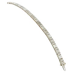 Art Deco Diamond White Gold Filigree Line Bracelet