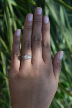 Art Deco Diamond White Gold Filigree Vintage Engagement Ring