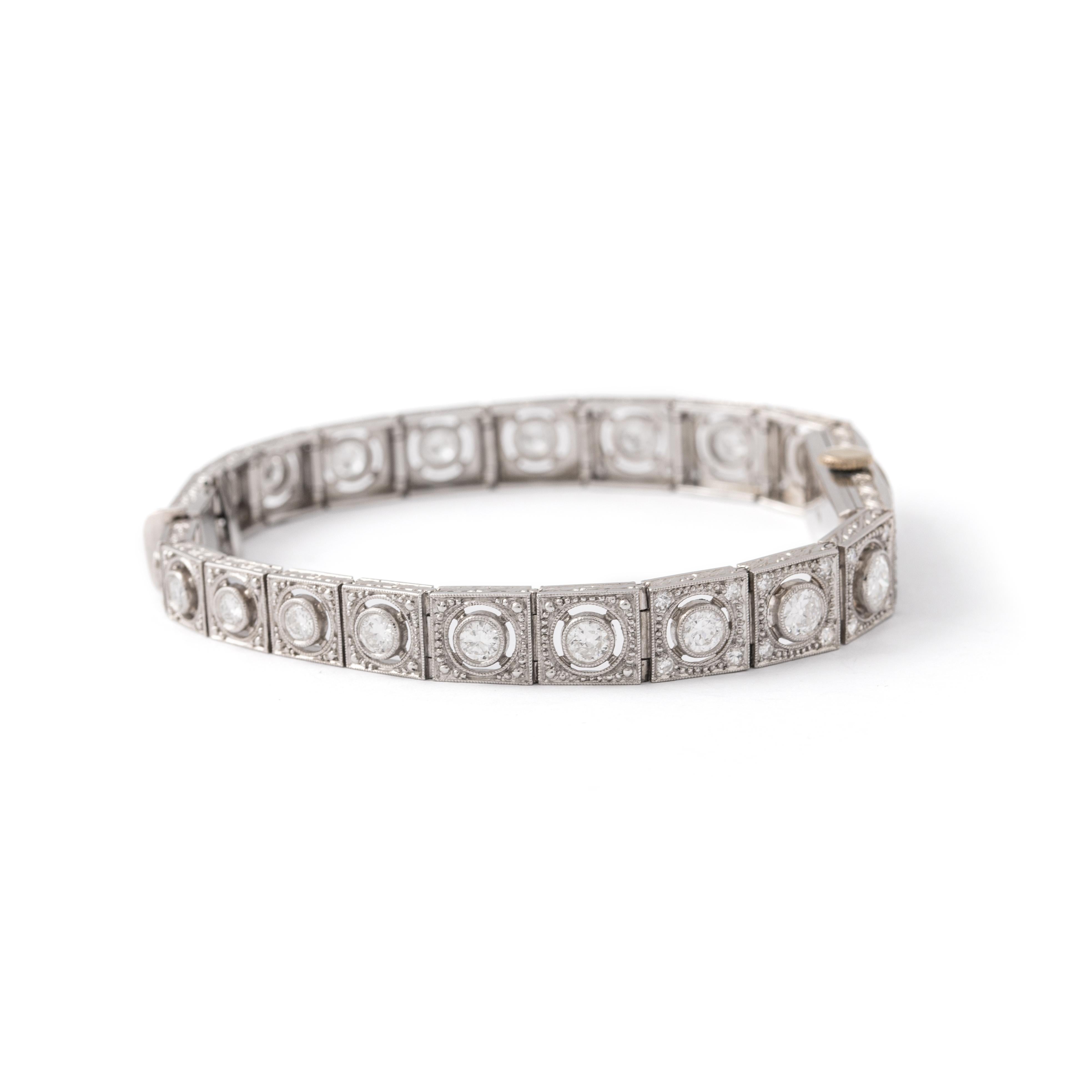 Montre-bracelet Art déco à diamants 1930S en vente 1