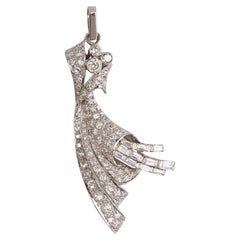 Art Deco Diamonds Platinum Pendant