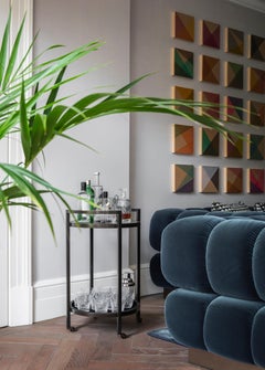 Art Deco inspired Diana Drinks Trolley in Steel Powder Coated and Marble