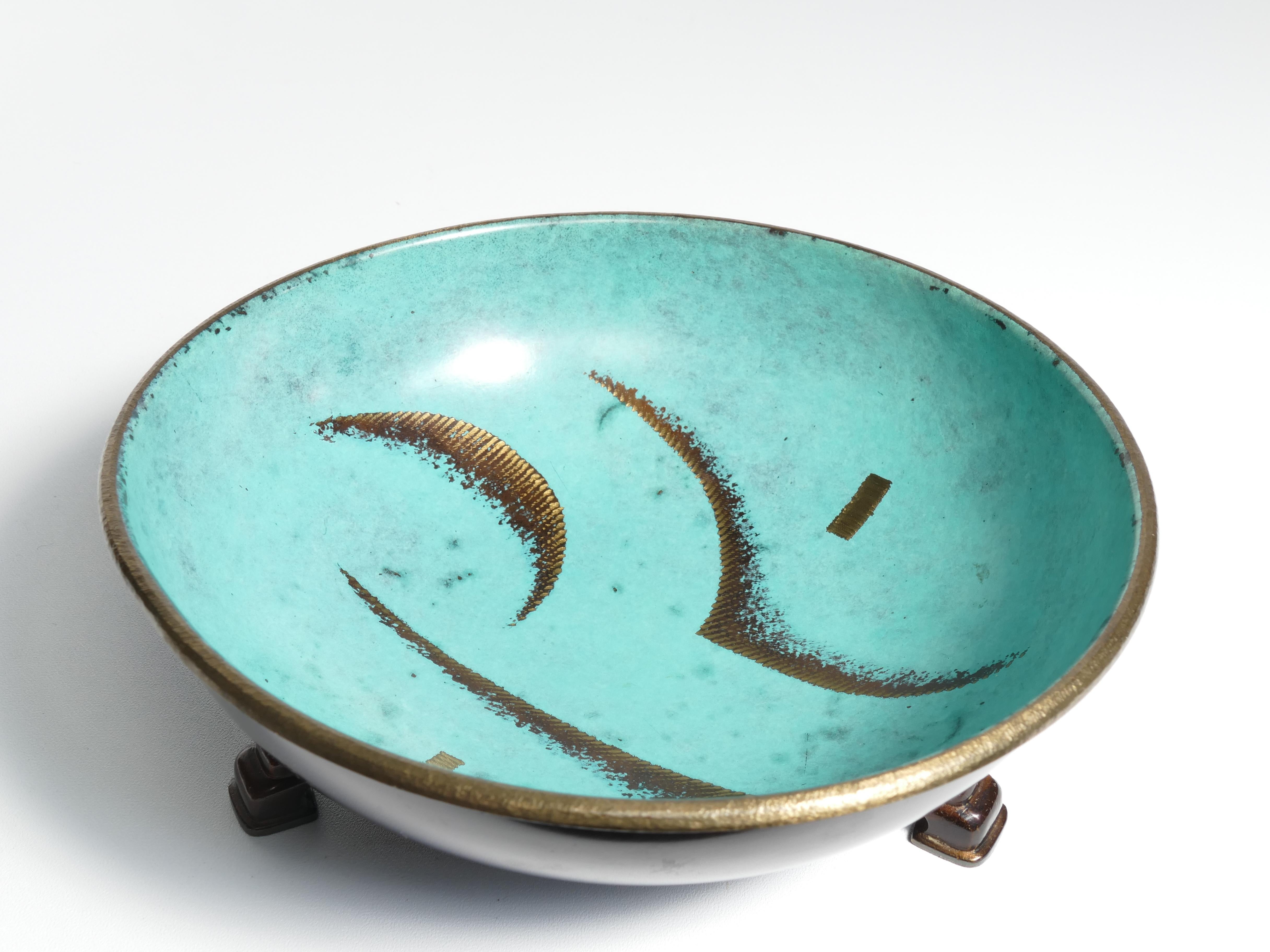 Art Deco Dinanderie Ikora Bowl by WMF, Germany For Sale 6