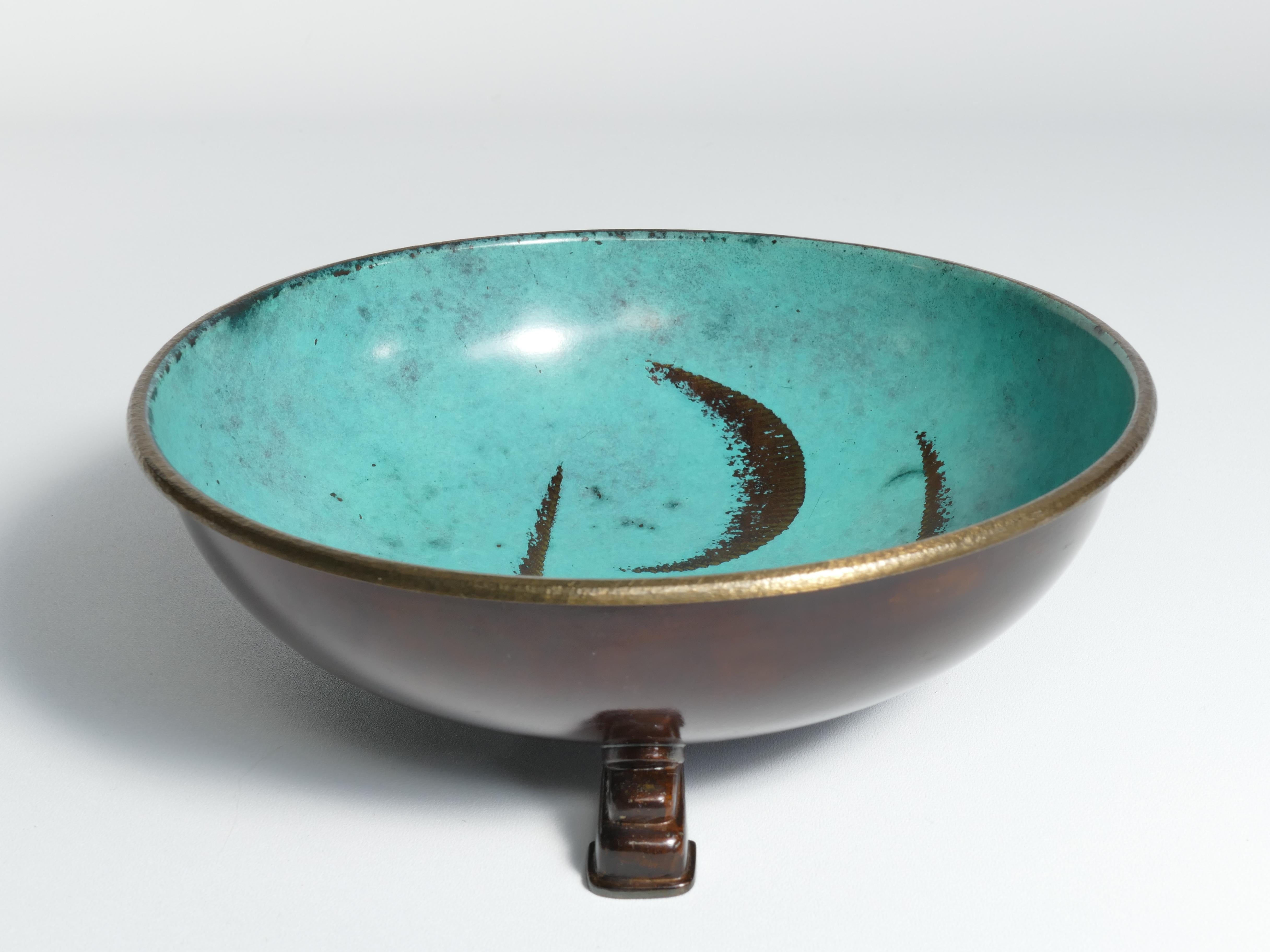 Art Deco Dinanderie Ikora Bowl by WMF, Germany In Good Condition For Sale In Grythyttan, SE