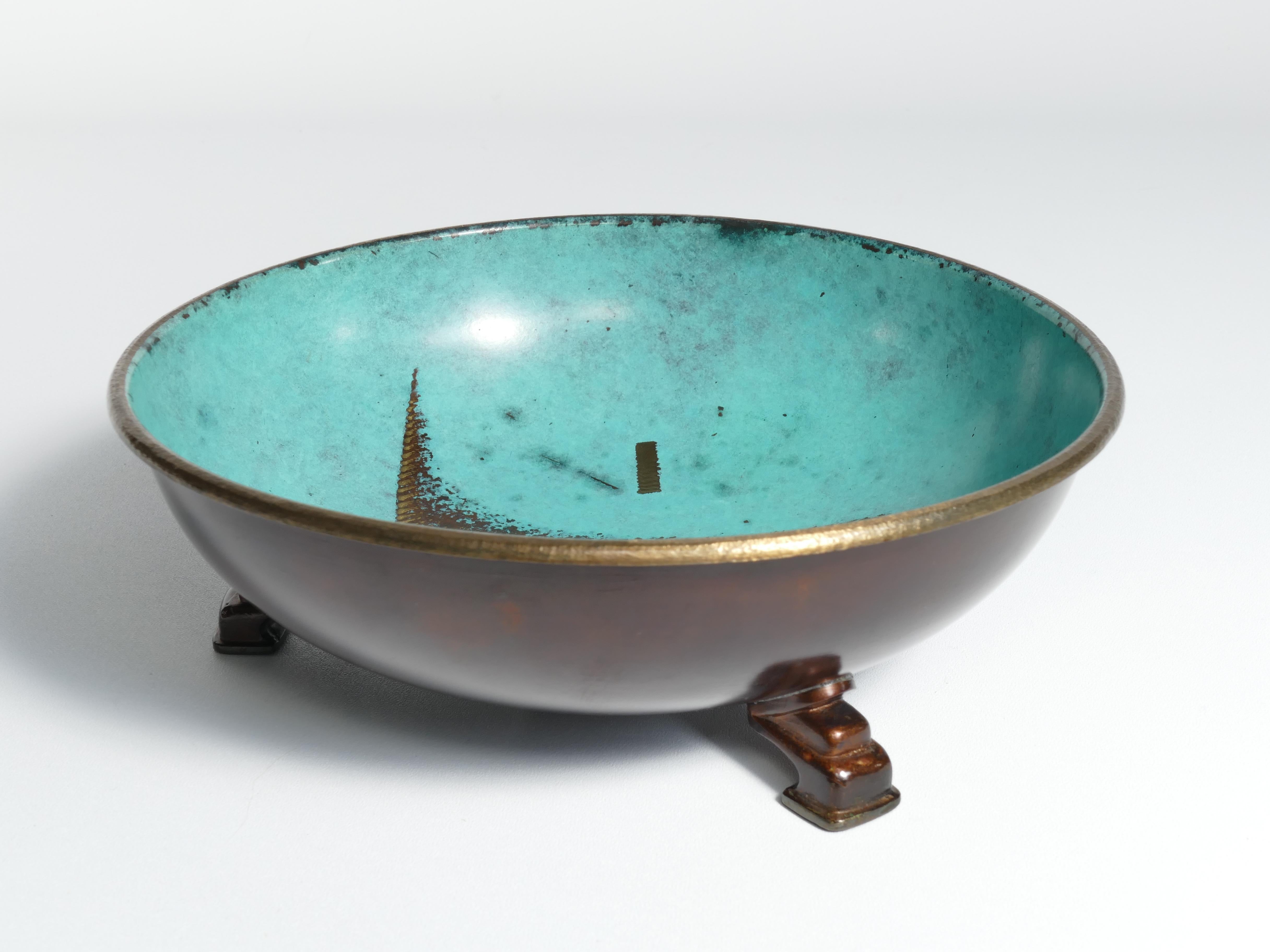 Art Deco Dinanderie Ikora Bowl by WMF, Germany For Sale 1
