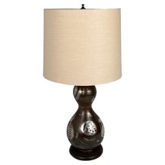 Art Deco Dinanderie Style Table Lamp