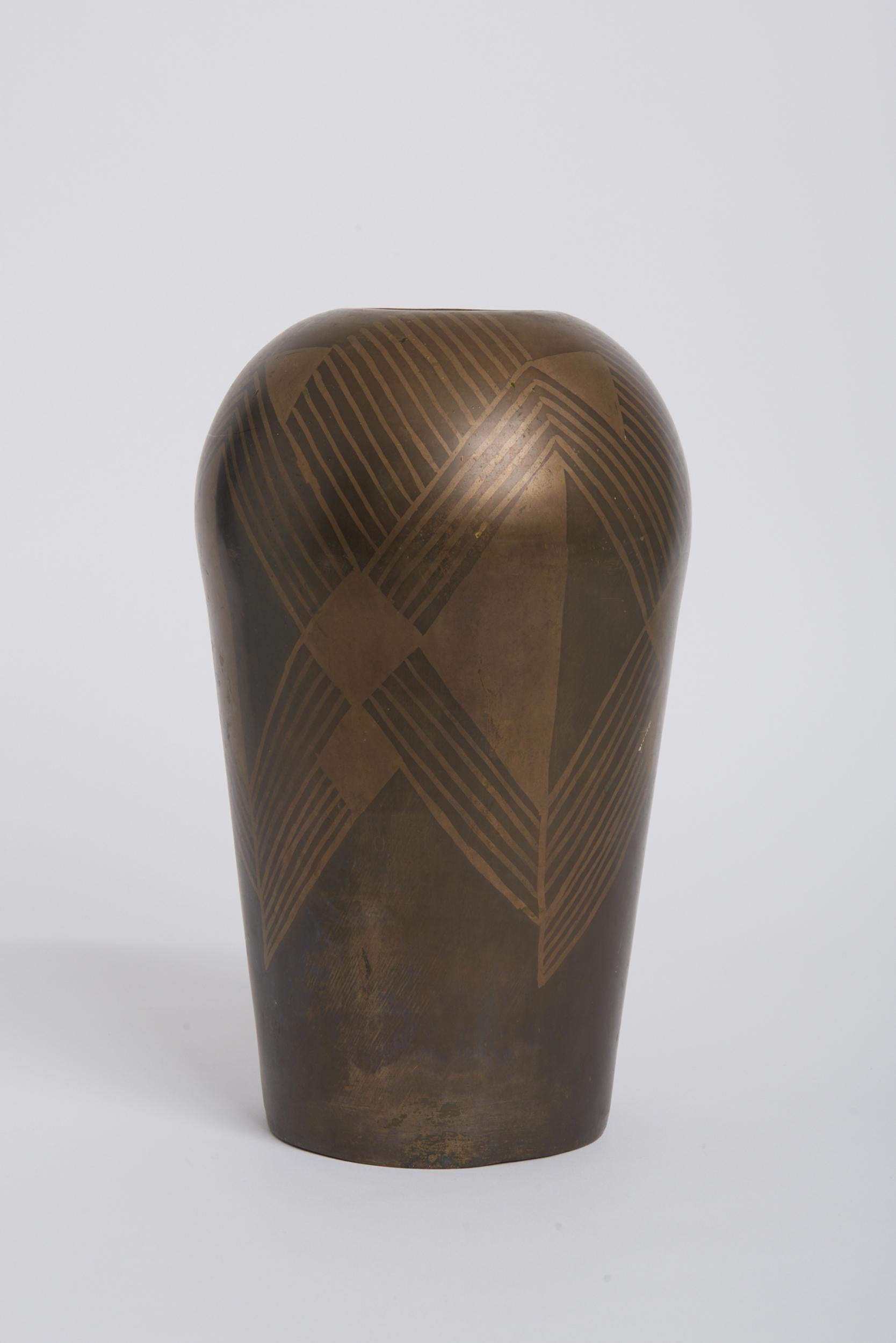 French Art Deco Dinanderie Vase